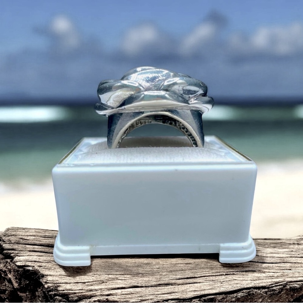 🌺Large Sterling Rose Ring - Picture 10 of 11
